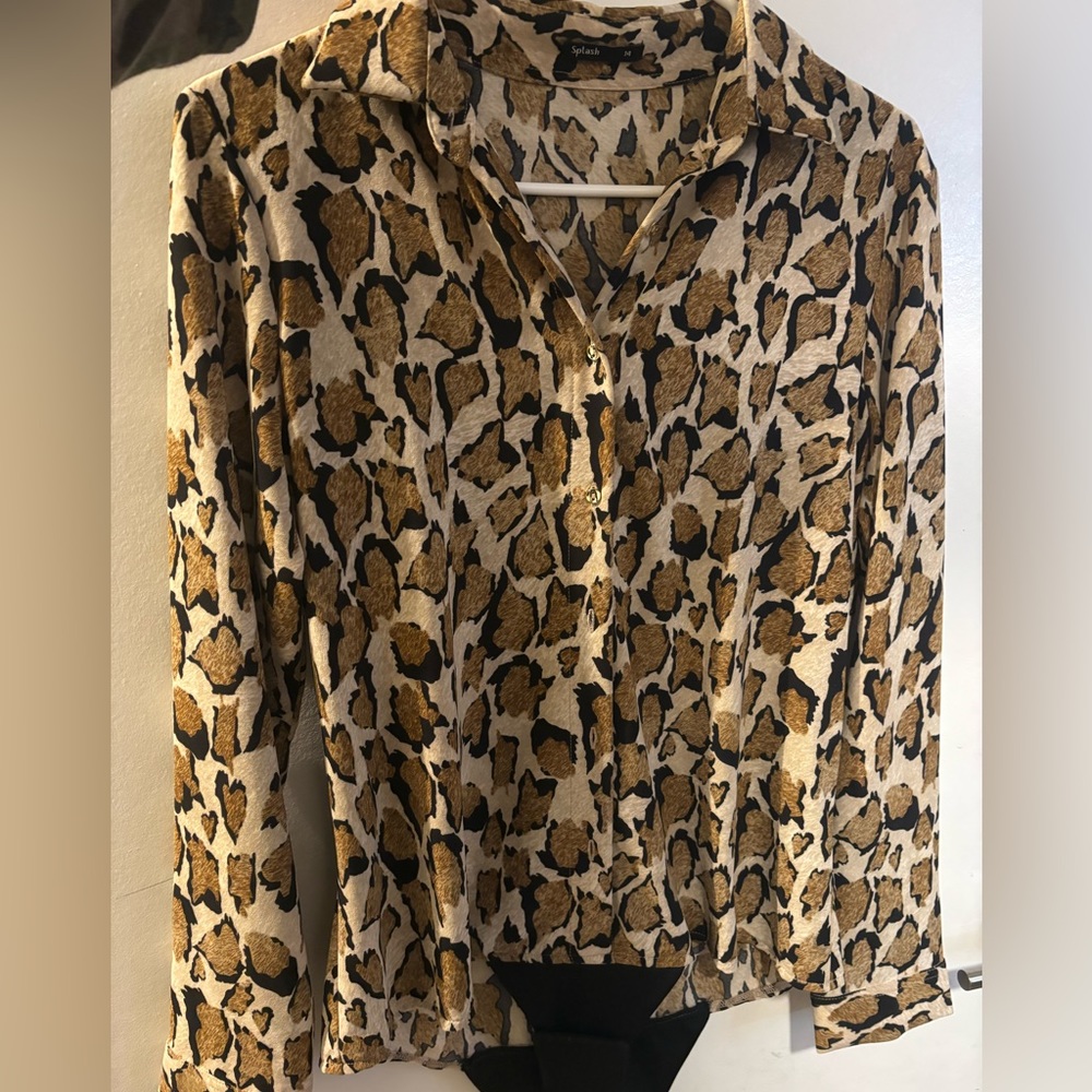Cheetah print formal shirt